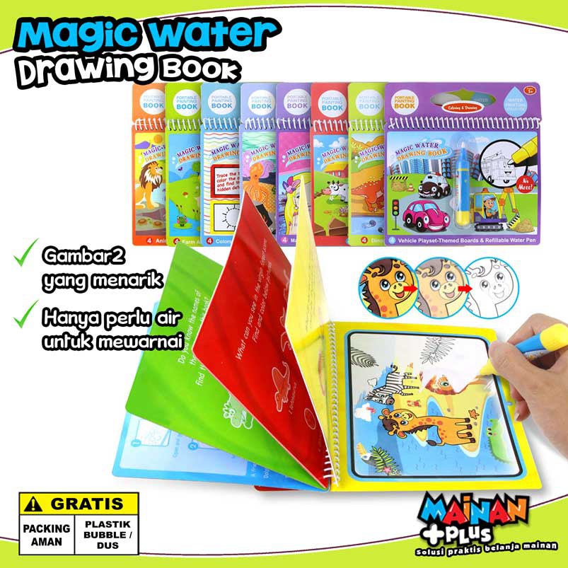 MAINAN EDUKASI BUKU GAMBAR MEWARNAI MAGIC WATER DRAWING