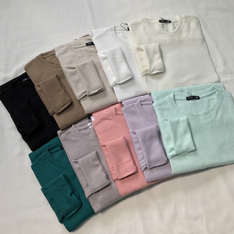 Mersi Kaos Wafer Premium / Kaos Rib Lengan Panjang Berquality Terbaru Segera Miliki....