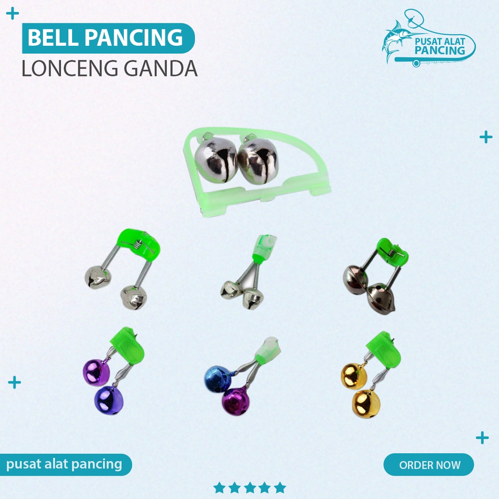 Bel Joran Pancing Double Bell Alarm Gigitan Pancing Luar Ruangan Malam Joran Pancing Klem Lonceng Cincin Gigitan Alarm Alat Pancing Aksesori Umpan Pancing