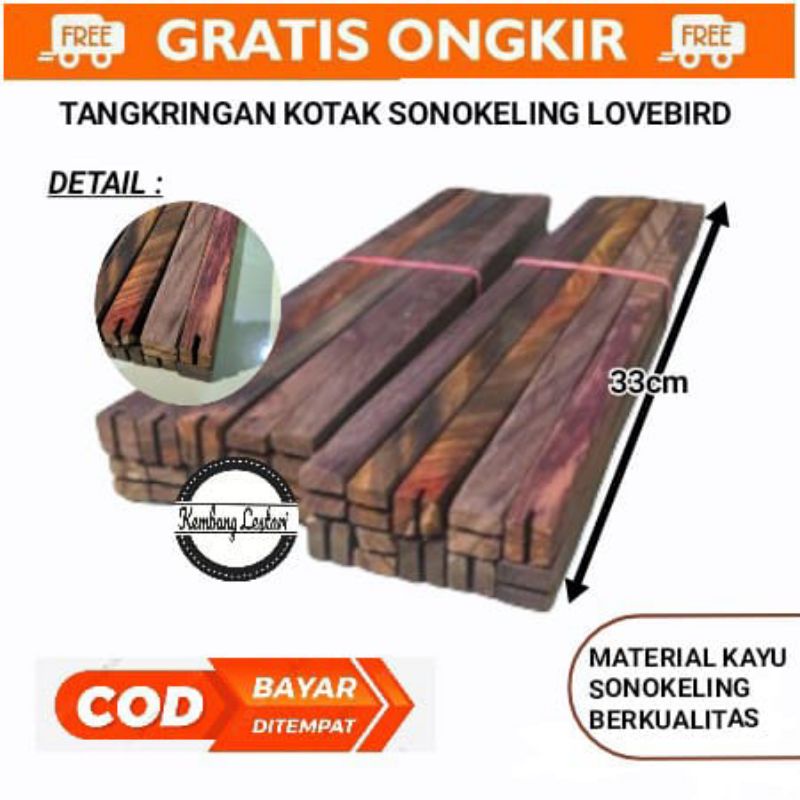 TANGKRINGAN LOVEBIRD KOTAK KAYU SONOKELING