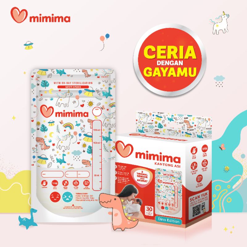 KANTONG ASI MIMIMA DOODLE EDITION 120ML isi 30PC