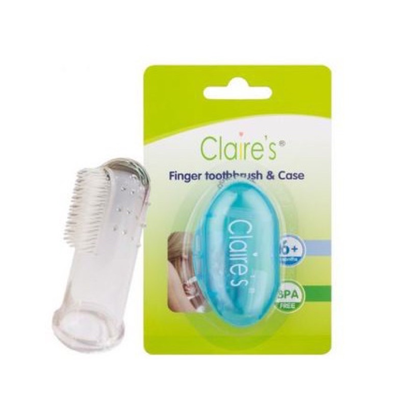 Claire's Finger Toothbrush with Case - Claires Sikat Lidah Bayi Dengan Box Penyimpan Premium