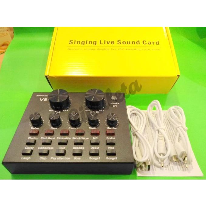 SOUND CARD V8 MIXER BLUETOOTH SOUNDCARD V8 AUDIO SOUNDCARD