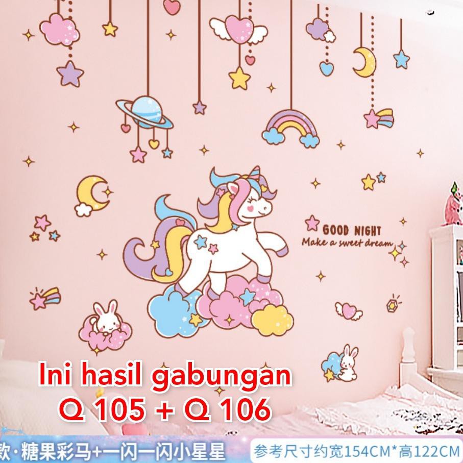 Art 57844 Kmk Sticker Dinding Little Kuda Pony P1 Unicorn Dekorasi Hiasan Kamar Anak Cewek Wallst Shopee Indonesia
