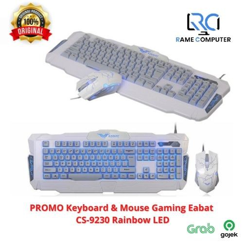 PROMO Keyboard &amp; Mouse Gaming Eabat CS-9230 Rainbow LED