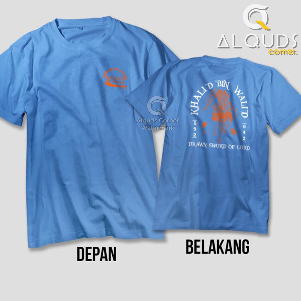 Kaos Dakwah Islami KHALID BIN WALID Drawn Sword of Lord / Baju Distro Santri Tokoh  Muslim / 5985-8