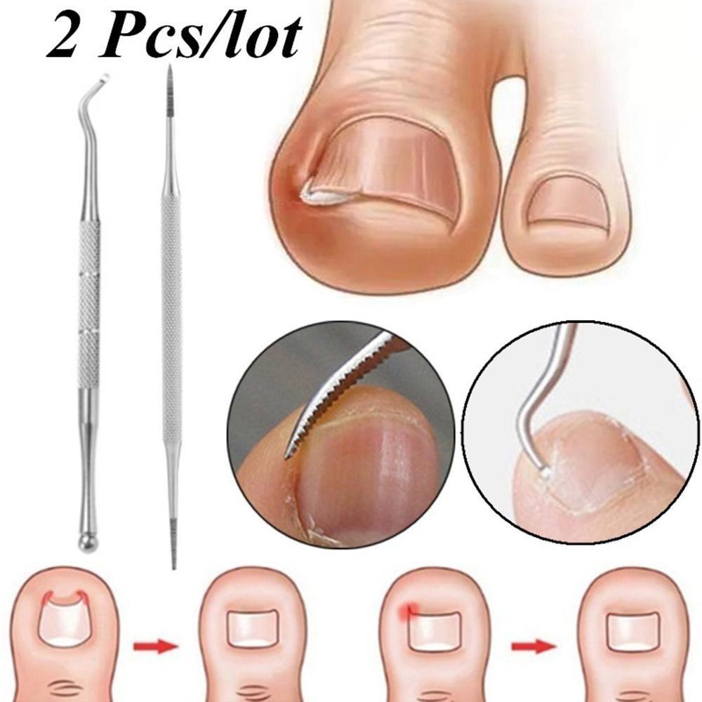 Solighter 2Pcs/Set Kuku Kaki Dewasa Pembersih Kuku Kutikula Pusher Paronychia