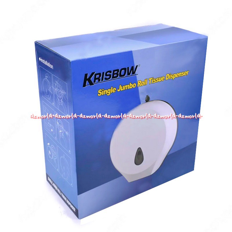 Krisbow Single Jumbo Roll Dispenser Alat Tempat Tissue Gulung Besar Roll Jumbo Putih White Kris Bow Toilet WC Dispenser Tissu Tisu Tisue Rolls