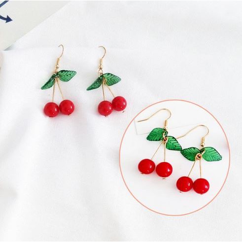 Anting Fashion Ala Korea Kekinian Style Hooks Model Buah Cherry