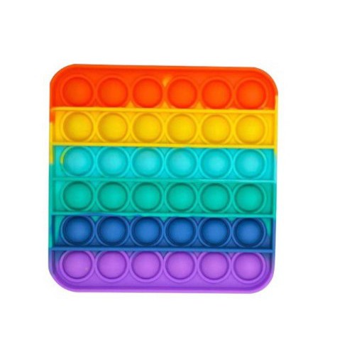 Popit mainan Pop It Murah Fidget Pop Its Square Rainbow Multicolor Foxmind Penghilang Stress-3