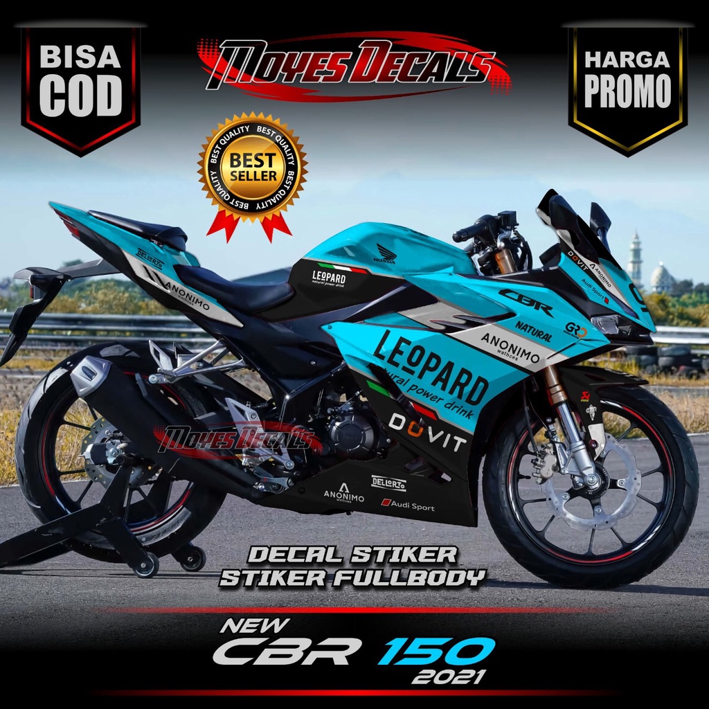 Decal Sticker New CBR 150 2021 - Sky Blue Leopard
