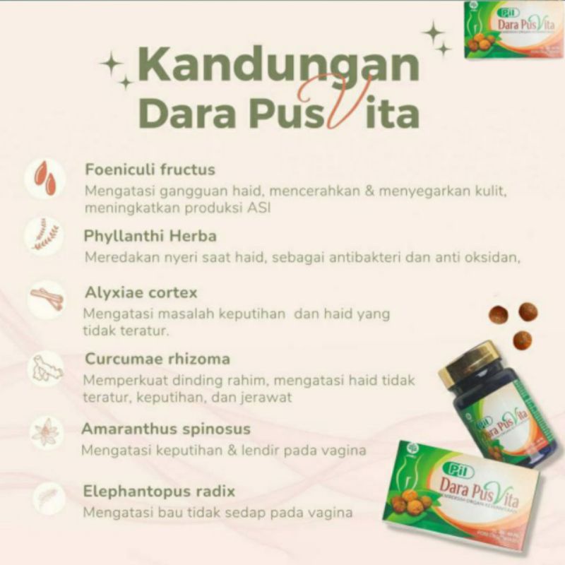 Pil Dara PusVita Original Obat Keputihan Bau Tak Sedap Mengencangkan Otot Kewanitaan