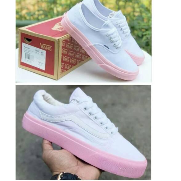 vans pink putih