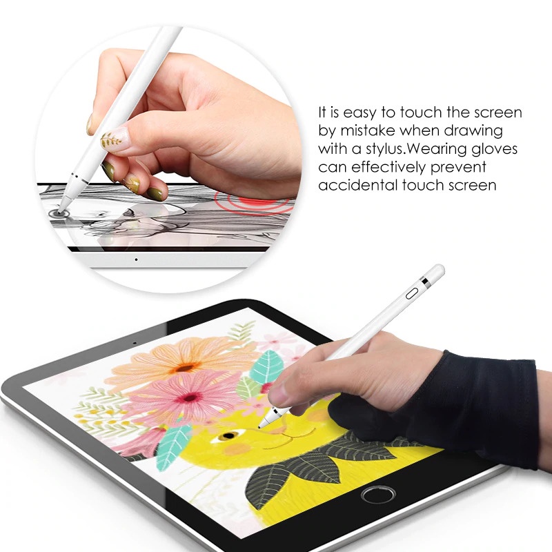 Sarung Tangan Stylus Two Finger Anti-touch Glove Drawing Tablet Size L