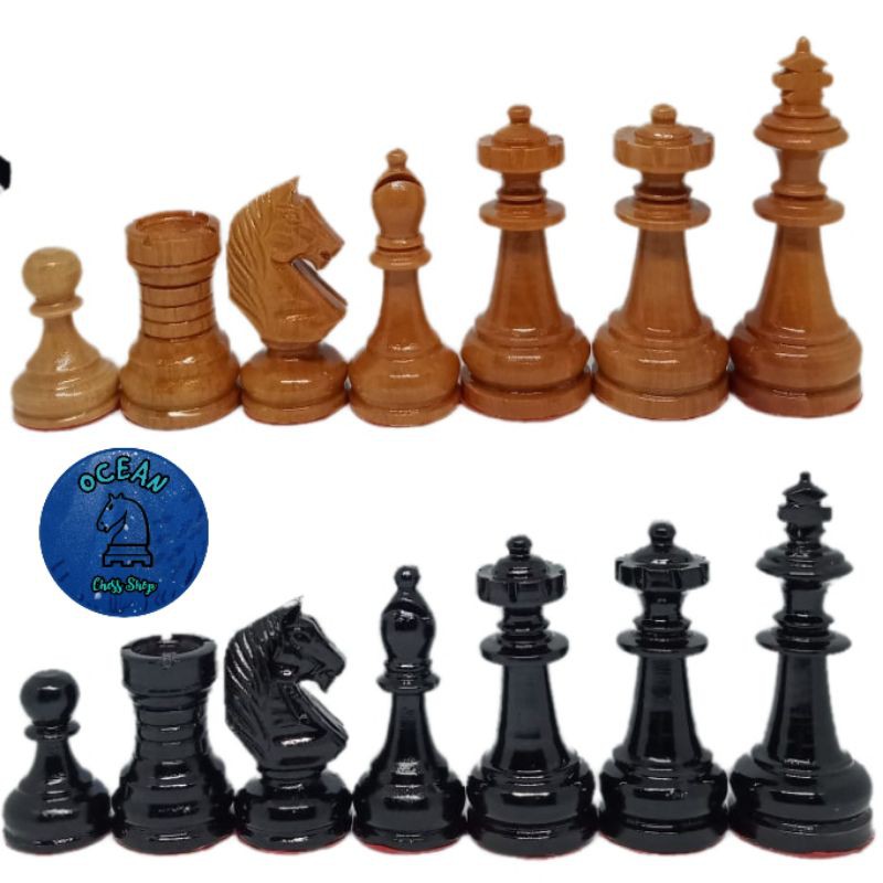 Bidak Catur Kayu Sawo model Benteng Kotak