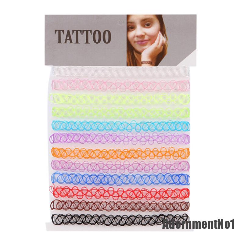 (Adornmentno1) 12pcs / set Kalung Choker Gaya Vintage Retro Punk Untuk Wanita