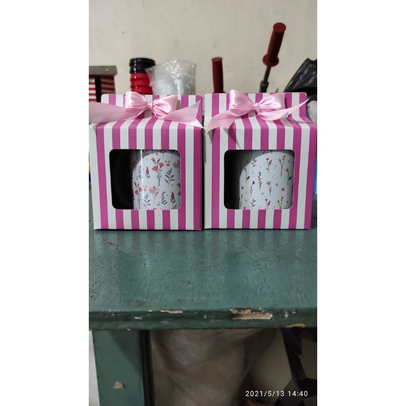mug custom+box warna+pita+bubble wrap