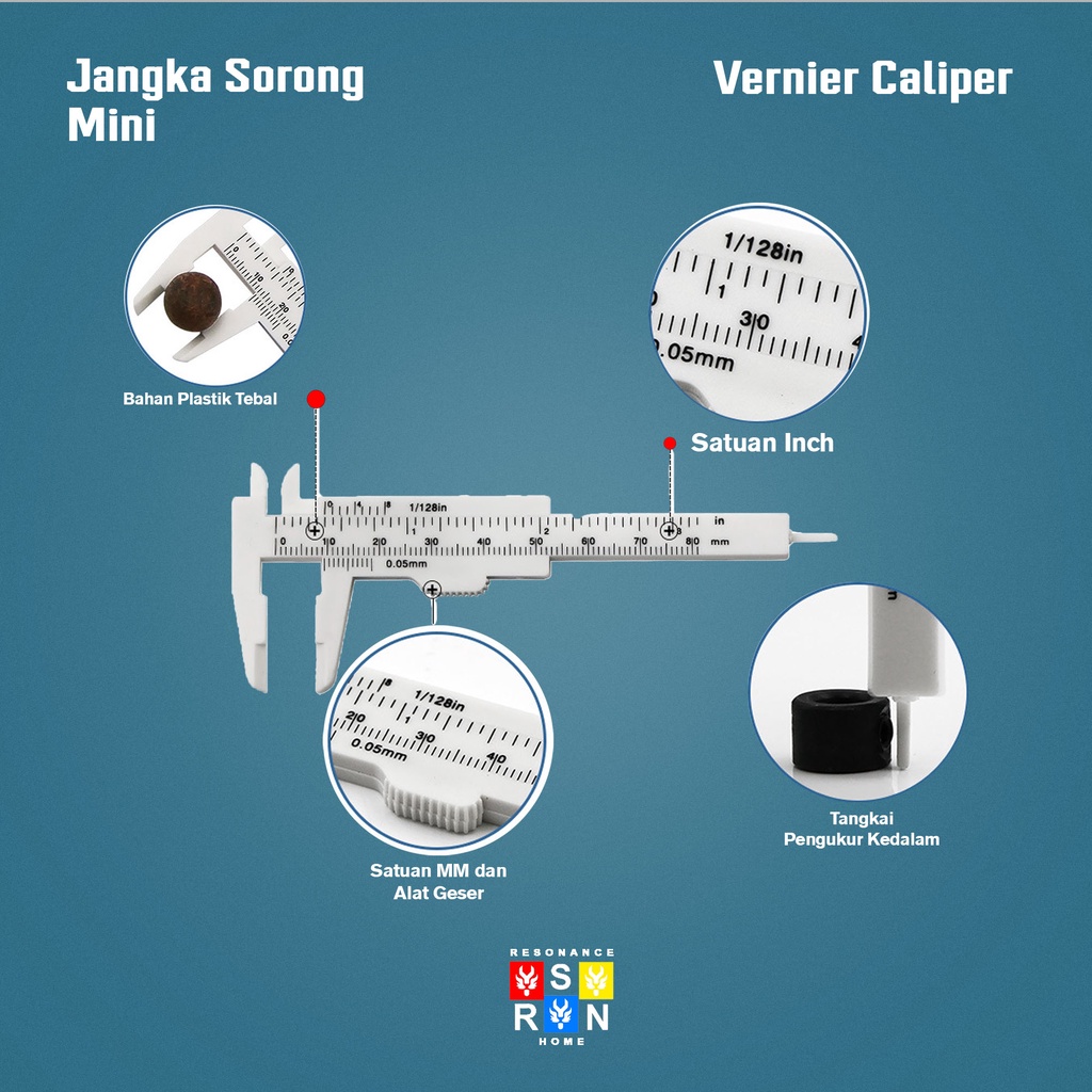 Sigmat Jangka Sorong Kecil PVC Vernier Caliper Resonance Home