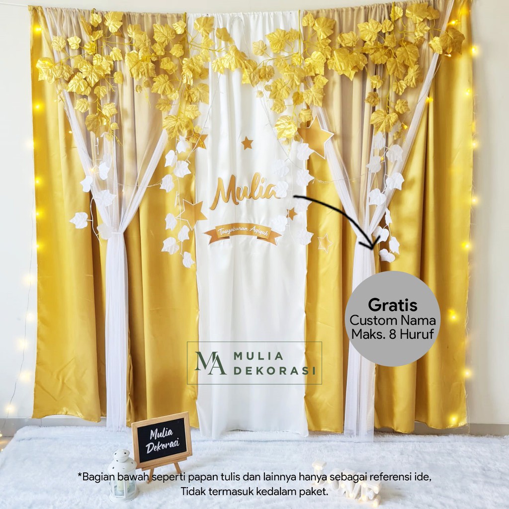 Dekorasi Syukuran Tasyakuran Backdrop PhotoBooth DIY Aqiqah Khitan Paket Satin X