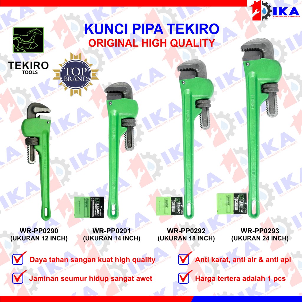 KUNCI PIPA TEKIRO 14 INCH (WR-PP0291) PIPE WRENCH RUBBER HANDLE HIGH QUALITY