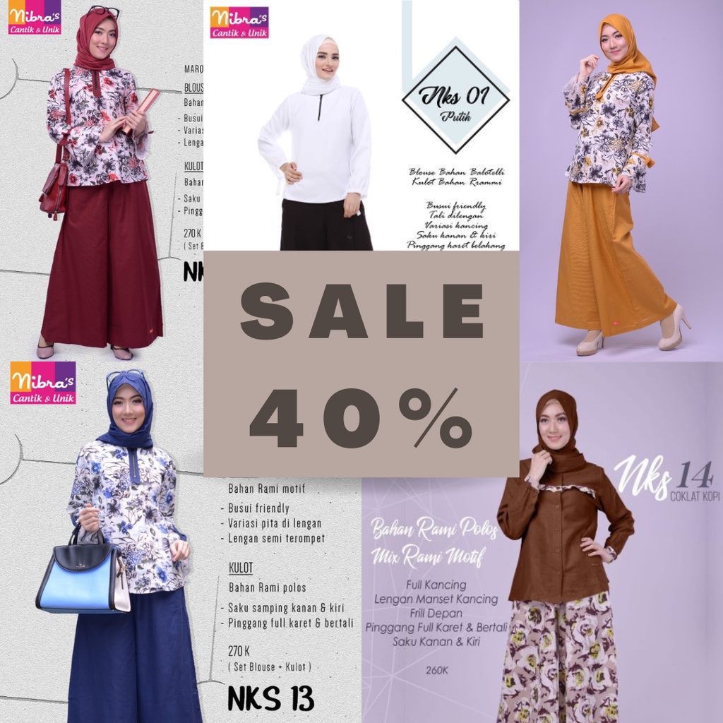 [SALE 40%] Nibras Kulot Setelan Muslim Wanita