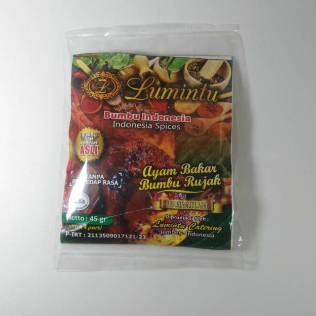 

Bumbu instan lumintu ayam bakar bumbu rujak 45 gram