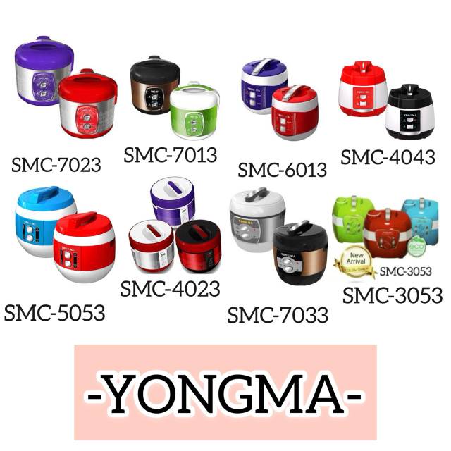 Yong Ma Rice Cooker Eco Ceramic 3in1 2Liter SMC7023/7013/6013/4043/5053/4023/7033/3053 Series