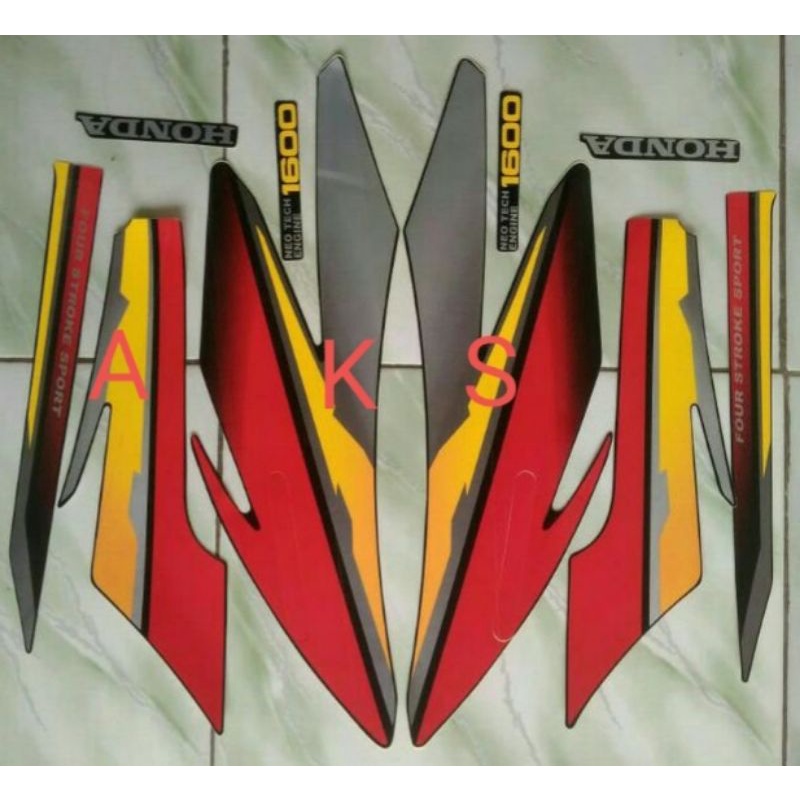 sticker striping lis bodi motor honda gl pro neotech 1998 merah termurah berkualitas