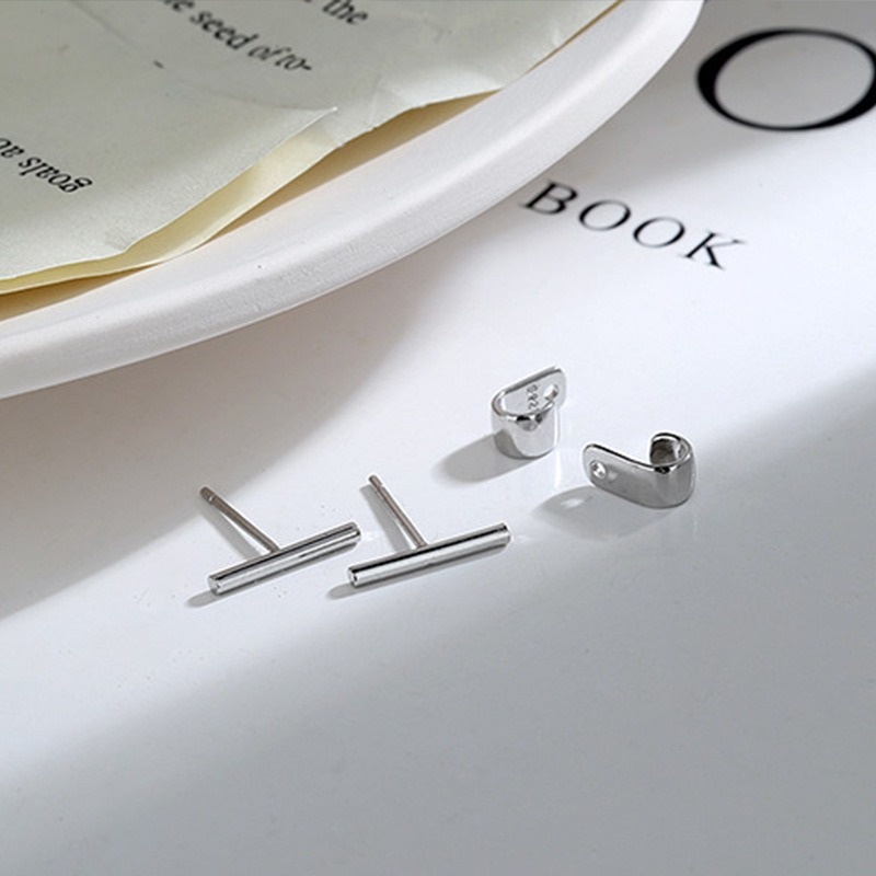 Papaozhu Chic Stainless Steel Hook Mini Bar Stud Anting Untuk Wanita Perempuan Gaya Punk U Shape Stick Earring Jewelry