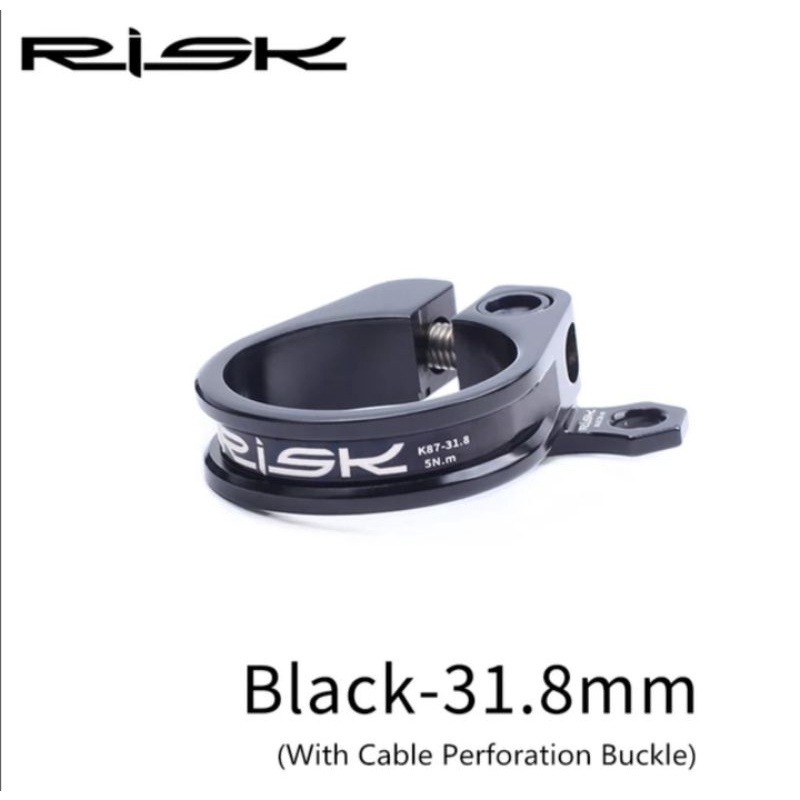 Risk Seatpost Seatclamp Clamp size 31.8 mm + Guide Cable Dropper Klem Tiang Sadel Sepeda Hitam