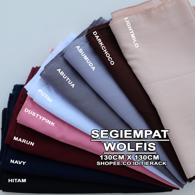 Jilbab Segiempat Wolfis 130x130  ( Kerudung Syari Polos )-1