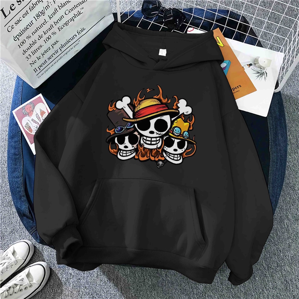 hoodie TRIO BROTHERS hoodie one piece hoodie luffy ACE SABO jaket anime hoodie anime JAKET ONE PIECE SIZE S M L XL XXL XXXL XXXXL BIG SIZE