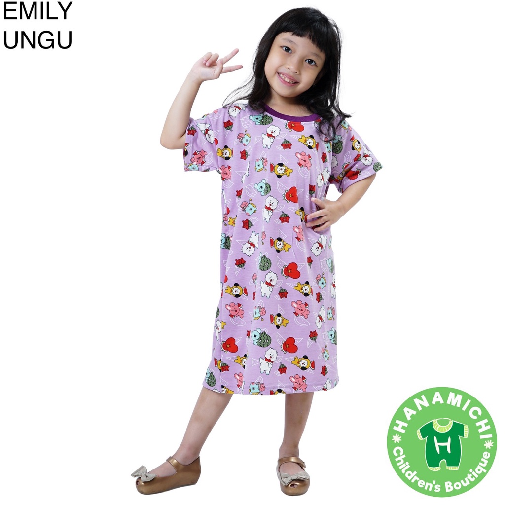 Hanamichi EMILY Dress Anak Full Print Lengan Pendek