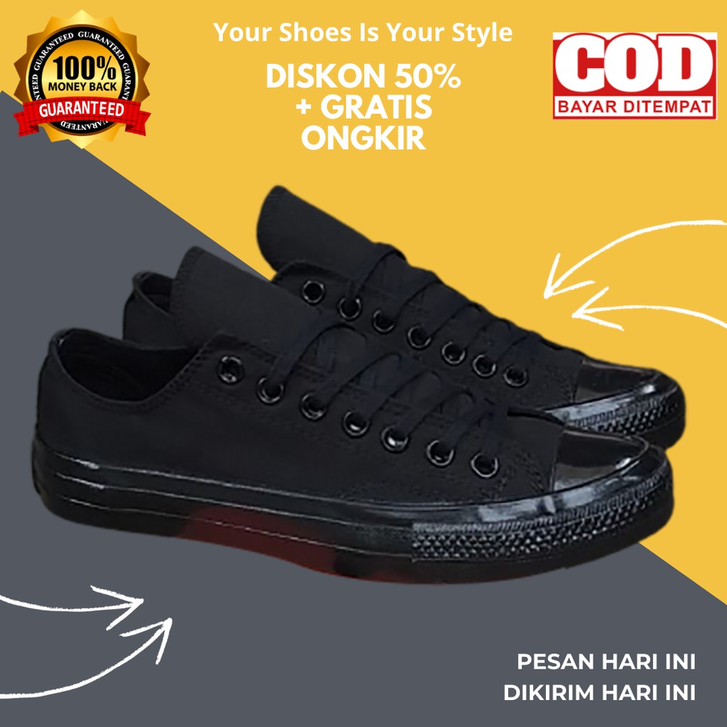 (BISA COD) CONVERSE 70S LOW TRIPLE BLACK / SEPATU CONVERSE 70S / CONVERSE 70S ORIGINAL / CONVERSE