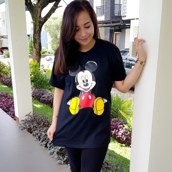 Kaos Mickey Mouse Dewasa Wanita / Tshirt Baju Mickey Mouse Big Size