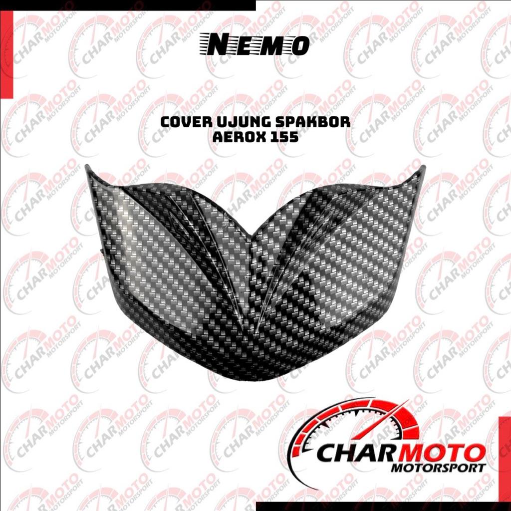 Cover Tutup Ujung Spakbor Belakang Karbon Nemo Original Yamaha Aerox 155 PNP / Cover Spakboard Carbon - Charmoto