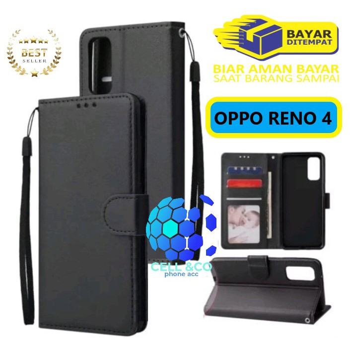 Flip cover OPPO RENO 4 Flip case buka tutup kesing hp casing flip case leather wallet