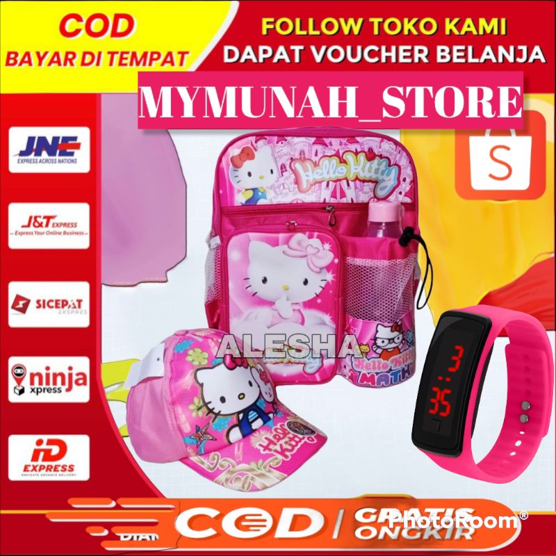 Tas ransel anak sekolah TK SD perempuan karakter hello Kitty/murah