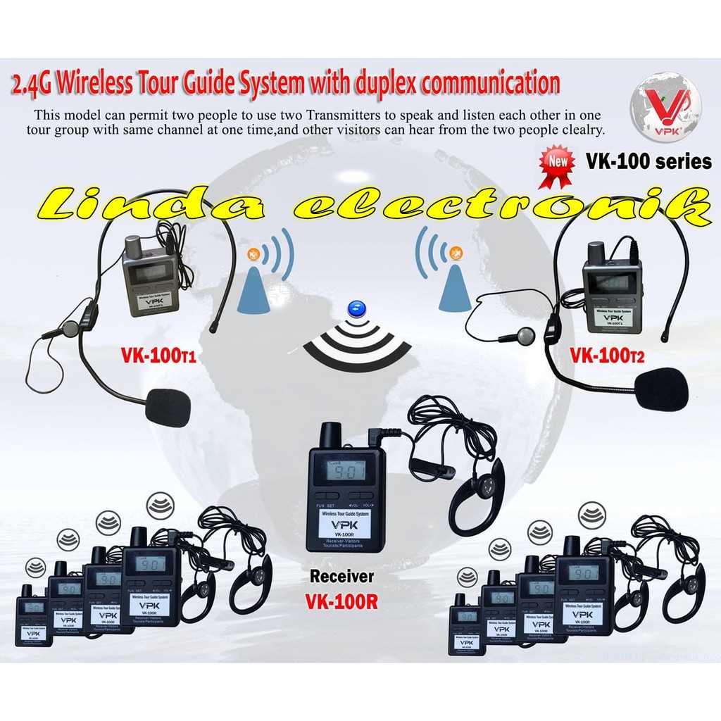 Tour guide Vpk vk 100 wireless ORIGINAL tour guide vpk vk100 tourguide
