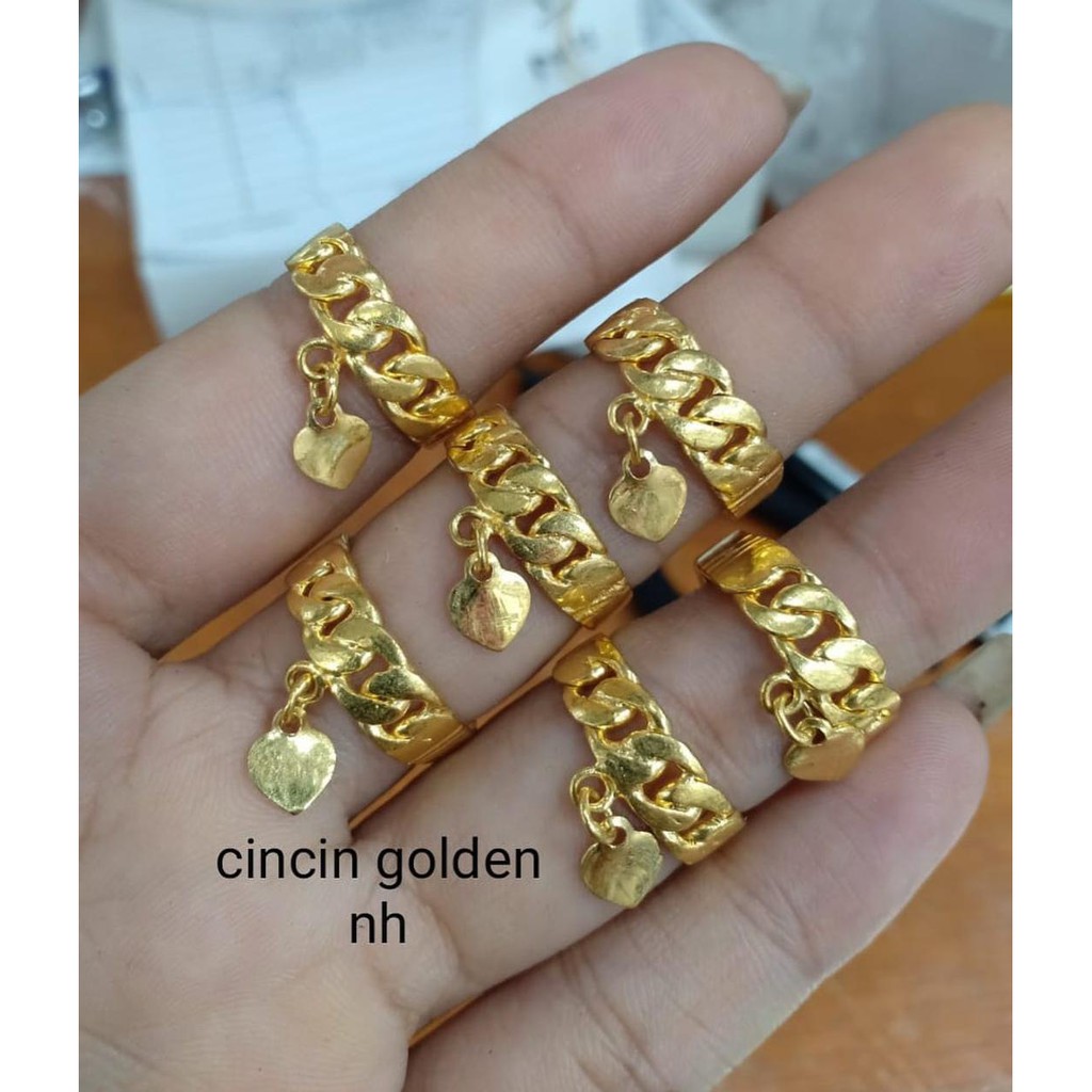 cincin golden rantai bandul love