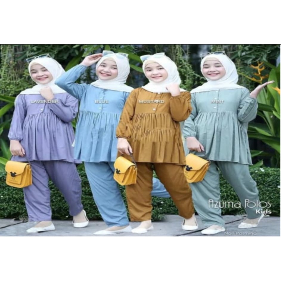 Setelan tunik anak azuma 1-12 tahun/baju anak terbaru/stelan anak perempuan kekinian/pakaian anak pe