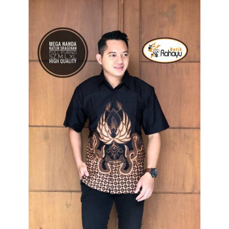 BATIK HITAM MRUNGGAH BAJU BATIK PRIA FULL FURING