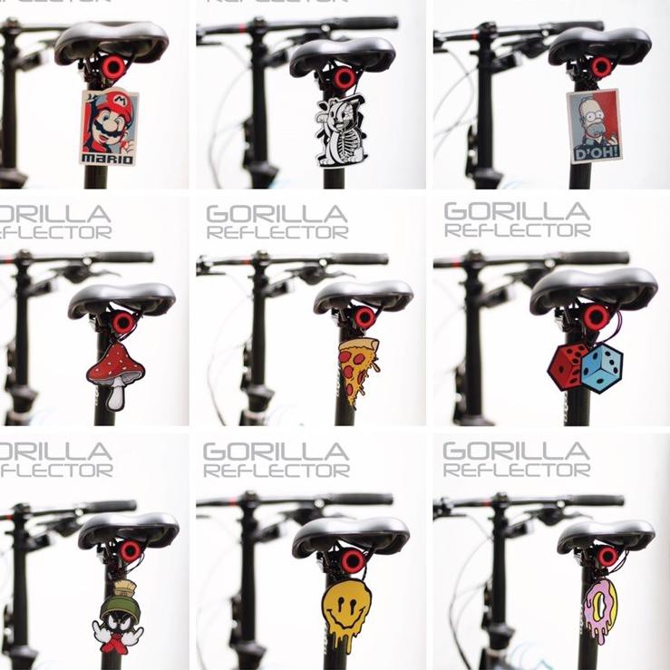 

GORILLA REFLER SEPEDA CAT EYE REFLER SIGN KARAKTER LUCU 8L0