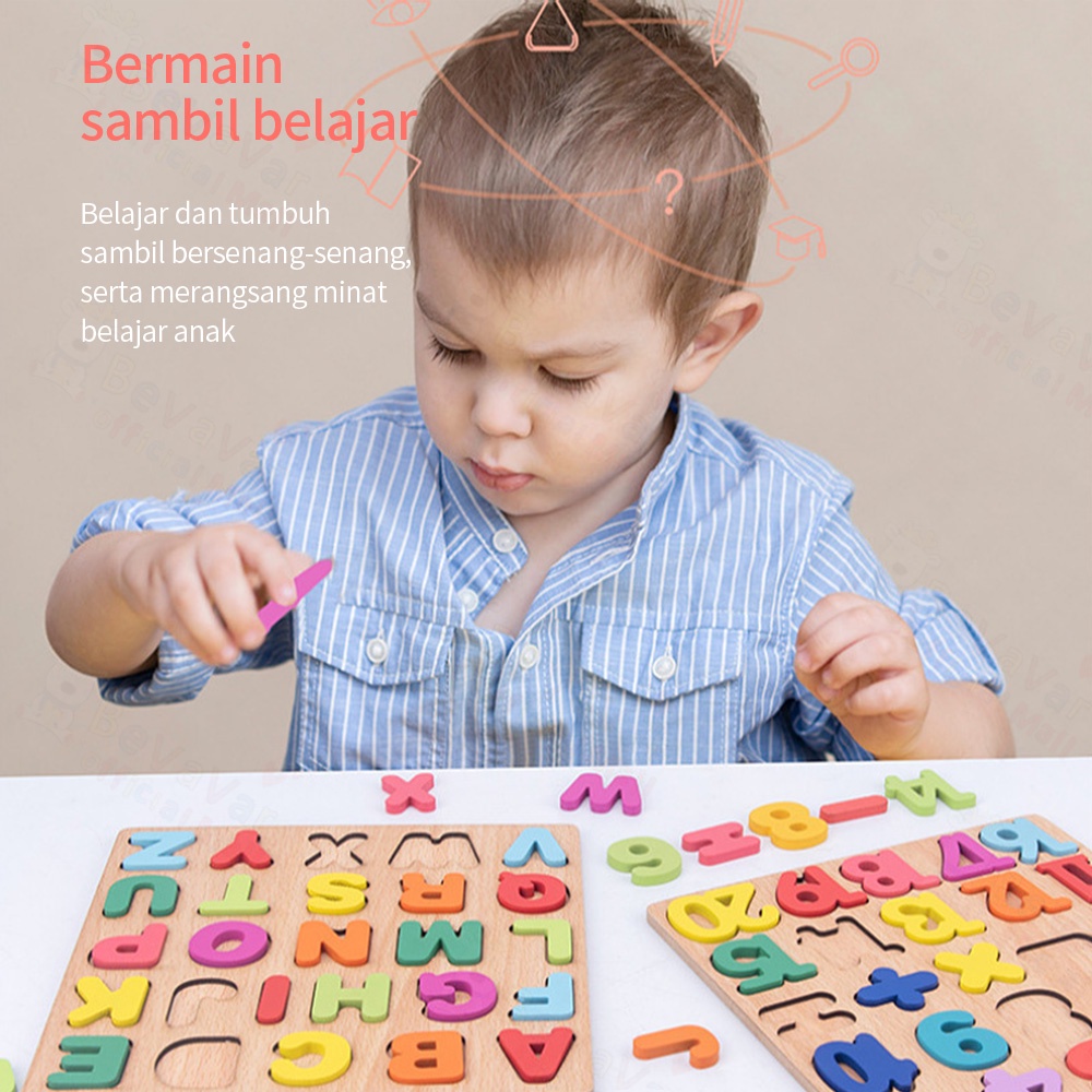 BEVAVAR Mainan Puzzle Kayu Anak 3D Wooden Toys Jigsaw Puzzle Anak