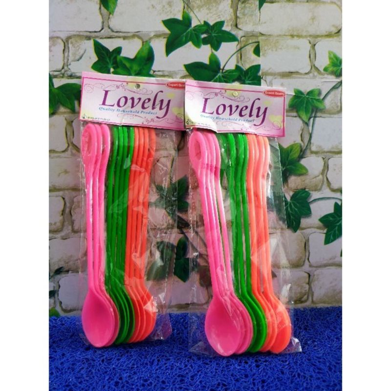 Sendok Plastik Teh Sendok es DX bening 1lusin Sendok Es Teh