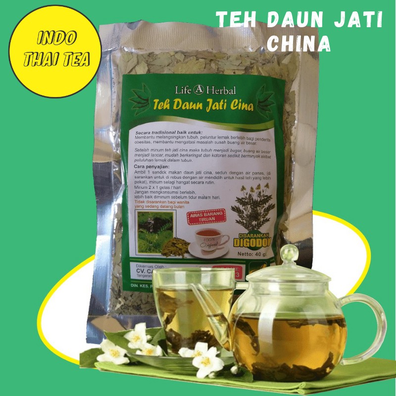 

Teh Daun Jati Cina / Teh Daun Jati Cina Hikmah 40 gr / Teh Diet / Teh Pelangsing Original 100%