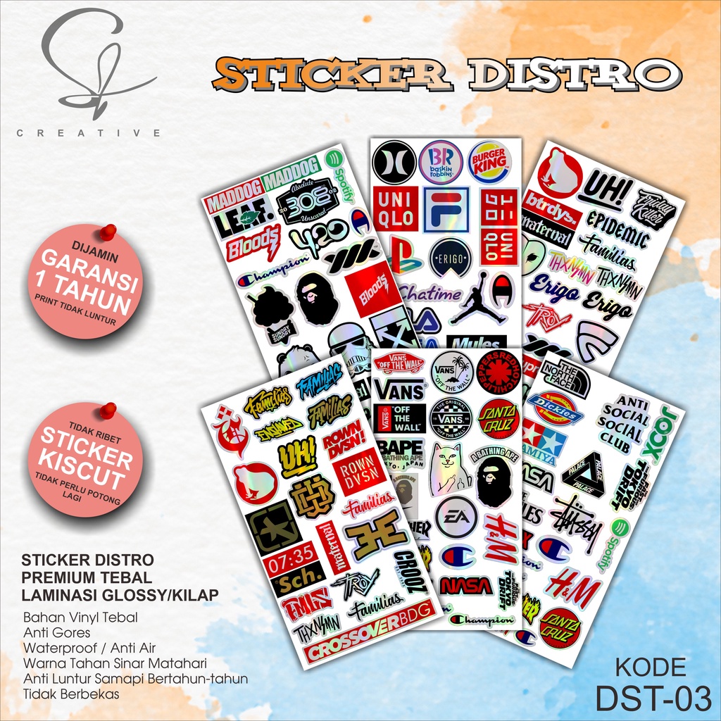 

Sticker Pack Distro Aesthetic Hologram Dst-03 Paket Komplit