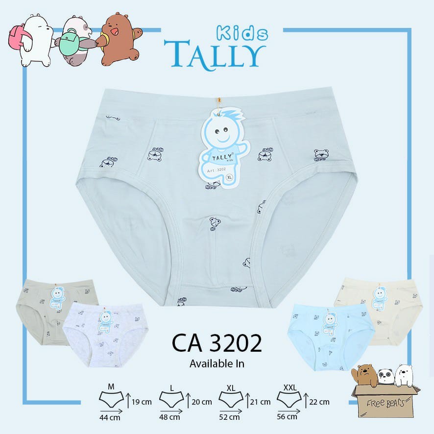 TALLY KIDS BOY 3202 | CD CELANA DALAM ANAK COWOK LAKI-LAKI SEGITIGA | BAHAN KATUN I SIZE M - XXL