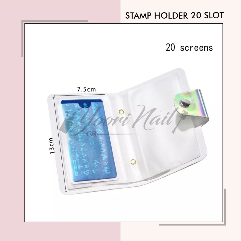 Stamp holder 20 slot tempat stamping plate nail art