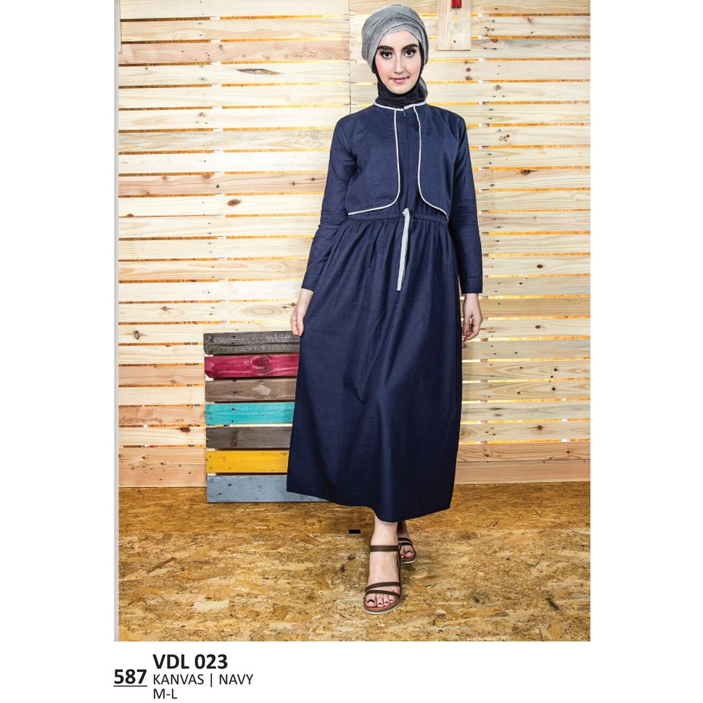 NEW BUSANA MUSLIMAH DEWASA NAVY - VDL 023